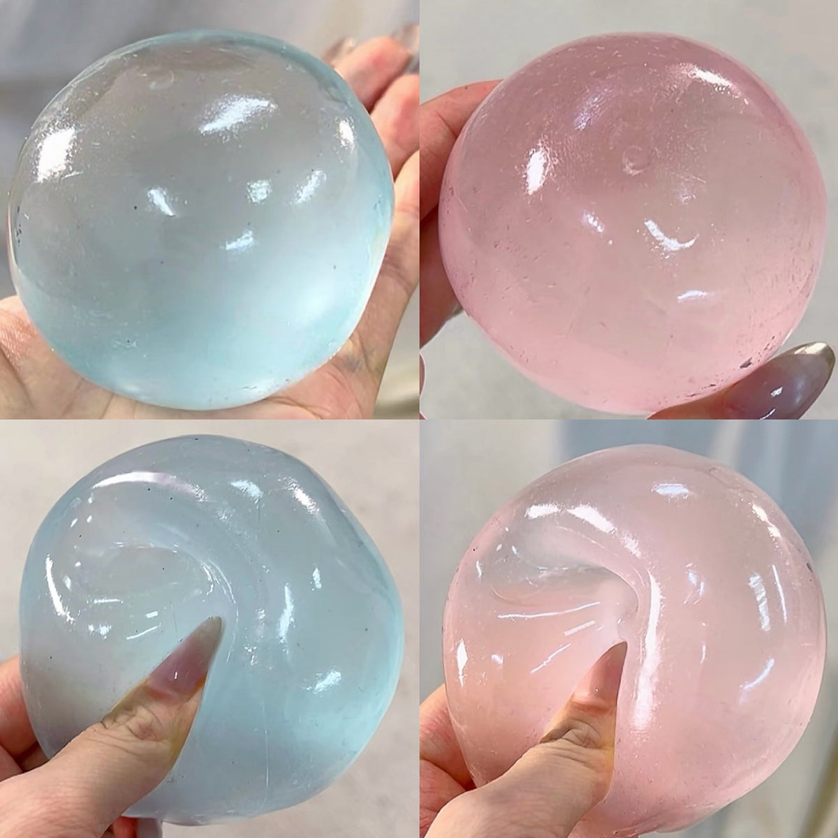 Baby Blue / Baby Pink Coconut Oil  Stress Ball  (Firm Squish Feel)