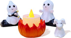 SOMITO 2025 Ghost Campfire Nightlight, Cute Halloween Ghost Figurine, Spooky Ghost Halloween Decorations, Adorable Halloween Decor Indoor for Home Mantel Tabletop Party (with Dog)
