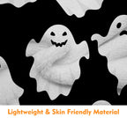 Jbralid Halloween Throw Blankets Funny Ghost Cute Halloween Spooky Black and White Throw Blanket Lightweight Cozy Flannel Blanket for Bedroom Living Rooms Couch Sofa Bed Home Decorations 60x80 Inch