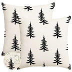 RABUSOFA Christmas Pillow Covers 18x18 inch Set of 2 Indoor Outdoor Waterproof Christmas Decor Tree Decorative Throw Cushion Cases Winter Xmas Holiday Decoration for Couch Patio