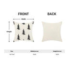 Christmas Pillow Covers 18x18 Inch Set of 2 Cream Black Christmas Tree Decor Throw Pillows Winter Xmas Holiday Outdoor Cushion Cases for Couch Bed Decorations