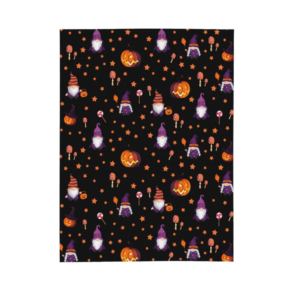 Halloween Blanket Cute Gnome Pumpkin Black Blanket Halloween Lightweight Throw Blanket for Women Kids Soft Cozy Fleece Couch Living Room 40x50 inches
