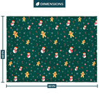PAVILIA Christmas Gingerbread Throw Blanket | Green Holiday Christmas Fleece Blanket | Soft, Plush, Warm Winter Cabin Throw, 60x80 (Green Gingerbread)