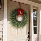 24" Real Touch Artificial Cedar Wreath - Faux Christmas Wreaths for Front Door,Faux Pine Green Wreath for Home, Holiday, Fireplace, Mantle,Wall, Windows, Xmas, Outdoor Decoration