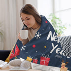 Christmas Printed Blanket Super Soft Flannel Fleece Cozy Blankets for Bed,Sofa,Couch,Gifts for Women Men,Camping and Travel Warm Fuzzy Blanket for All Season (Merry Christmas, 50" x60)