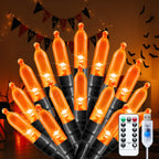 Minetom Halloween String Lights, 100 LED, 39 FT, Orange, USB Powered, 8 Modes, Indoor Decor for Holiday and Party