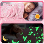 50 x 60 Inch Witch Hat and Pink Crown Blanket for Girls Glow in The Dark Evil Gift Queen Throw All Seasons Warm Cozy Soft Blanket for Sofa Chair Bed Halloween Thanksgiving Gift