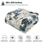 VigorSpring Christmas Throw Blanket - 60x80 inches, Holiday Christmas Tree Reindeer Snowflakes Fleece Blanket Winter Soft Blanket for Couch Sofa Bed Lounging, Ideal Gifts for Kids Adults Wife Self