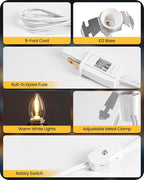 Christmas Village Lights, Decoration String Lights 10.5Ft with 5 C7 LED Bulbs, Warm White, with Socket and Switch, for Christmas Snow House,Pumpkin Crafts,Holiday Decoration W07VL05