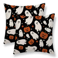 Sunshineyan Halloween Pillow Covers 18x18 Set of 2, Halloween Ghost Pumpkins Decorative Throw Pillow Covers Holiday Farmhouse Outdoor Pillowcase for Couch Sofa Home Decor