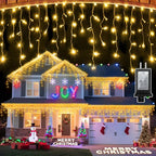 670 LED Christmas Lights with 148 Drops, 66ft 12 Modes Hanging ice String Lights with Timer & Dimmable & Waterproof, Plug-in Fairy Lights for Tree Holiday Wedding Party Christmas Decor Warm White