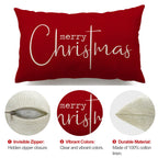 DFXSZ Christmas Throw Pillow Covers 12x20 Inch Set of 2 Merry Christmas Farmhouse Decorations Believe Holiday Decor Throw Cushion Case for Home Couch