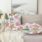 Christmas Gingerbread Man Throw Pillow Covers 20x20 Set of 2 Cushion Cases