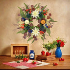 20 Inch Fall Wreath for Front Door, Artificial Thanskgiving Autumn Wreath with Pumpkins, Berries, Dahlia and Silk Leaves for Farmhouse Home Window Wall Office Indoor Outdoor Decorations