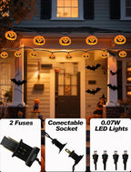 8.5Ft LED Halloween Lights Pumpkin String Lights with 10 Smiling Jack O Lantern Pumpkin Lights, Orange Jack O Lantern for Home Party Yard Porch Indoor Outdoor Decor Halloween Decorations