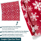 PAVILIA Red Snowflake Christmas Sherpa Throw Blanket, Ultra Soft Reversible Fleece Sherpa 50x60 Winter Blanket for Couch & Bed, Cozy Christmas Home Decor