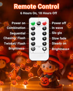 btfarm Halloween Pumpkin String Lights Decorations, 16.4 FT 50 LED Orange Fairy Lights Battery Operated with Remote Timer Waterproof for Indoor Outdoor Home Halloween Party Decorations