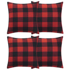 Volcanics Christmas Pillow Covers 18x18 Set of 4, Red and Black Classic Buffalo Check Plaid Decorative Throw Pillow Covers, Farmhouse Square Pillow Case Cushion Pillowcase for Holiday Home Decor Sofa
