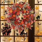 Pumpkin Fall Wreaths, Sunflower Wreaths for Front Door Natural Fall Wreath 24 Inch Handmade Fall Door Wreath for Wall Farmhouse Thanksgiving Door Decorations Halloween Holiday Home Decor