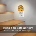 Spooky Halloween Ghosts Night Light, Black Orange Ghosts Dusk to Dawn Night Light Plug in,0.5w Energy Saving Sleep Friendly NightLight for Kids Boys Girls Home Decor