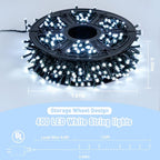 JMEXSUSS 400 LED White Christmas Lights Outdoor Decorations, 132ft Christmas Tree Lights with Remote, Indoor String Light Plug in for House Xmas Bush Decor