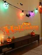 10.5ft Halloween Skull Lights Plug In, UL Certified Connectable String Lights for Outdoor Indoor Halloween Decor, Waterproof Spooky Decorations with Spare Bulb & Clips for Yard, Party, Porch