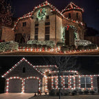 Brizled Red & White C5 Christmas Lights, 33ft 100 LED Christmas tree Lights, Connectable 120V UL Certified Faceted Christmas Lights Outdoor Indoor Xmas Lights for Christmas Tree Party Roof Decoration