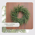 CG Hunter Holiday Collection Faux Wreath, Premium Artificial Indoor and Outdoor Large 28" Pinecone Christmas Wreath, Christmas Decorations and Holiday Greenery
