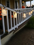 8.5FT Halloween Ghost String Lights Outdoor, Fairy Decorations Lights with 12 LED Bulbs, Waterproof Halloween Decor Hanging String Lights for Bedroom Yard Party Garden Window, Ghost