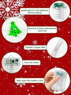 Christmas Decoration Lights, 10FT 30 LED Christmas Tree Snowflake Lucky Bag Fairy Lights Battery Operated with Remote, Twinkle String Light 8 Modes & Timer for Indoor Outdoor Xmas Party House Decor