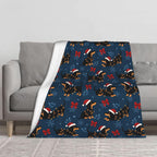 Christmas Dachshund Throw Blanket Soft Cozy Plush Warm Fleece Blanket for Sofa Couch Bed 80"X60"