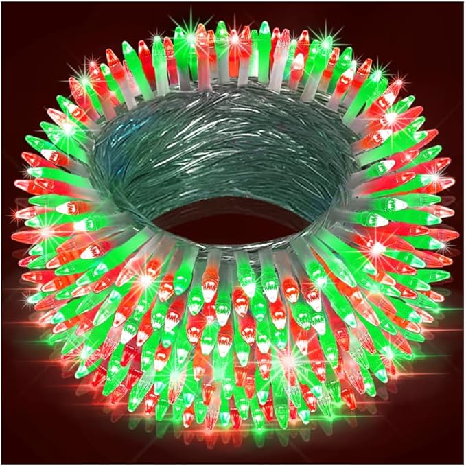 750LED Christmas Lights Outdoor Use, 240ft 12 Modes Red and Green LED String Lights with Timer Dimmable, Waterproof Christmas Tree Lights for Xmas Patio Yard Fence Balcony Garden Party Decor