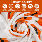 Yiyhuxf Halloween Pumpkin Face Blanket - Orange Flannel Fleece Throw for Home, Living Room, Bed, Chair Decor - 60"x50"