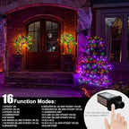 LAMPHOME 66ft Halloween Decorative Mini Lights, 200 LED Transparent Wire Fairy Starry String Lights Plug in, 16 Lighting Modes for Halloween Outdoor Party Decoration (Orange/Purple/Green)