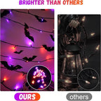 300LED 93 Ft Orange & Purple Halloween Lights 8 Modes Halloween Light Mini Twinkle Light for Party Indoor Outdoor Decor