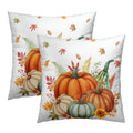 Imiss Fall Pumpkins Throw Pillow Covers 18 x 18 Inch Thanksgiving Autumn Harvest Maple Leaves Pillow Case Set of 2 Farmhouse Outdoor Decor Cushion Covers for Seasonal Couch Porch