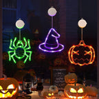 LOLStar Halloween Window Lights, 3 Pack Pumpkin, Spider, Witch Hat Lights