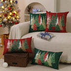 DFXSZ Christmas Pillow Covers 18x18 Inch Set of 2 Xmas Tree Decorative Green Throw Pillows Winter Christmas Decor for Home Couch TH-50B18
