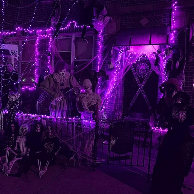 Dazzle Bright Halloween Fairy String Lights, 20 FT 60 LED Copper Wire Battery Operated Waterproof Lights, Halloween Decorations for Indoor Home Room Outdoor Garden Patio Party Decor (Purple)