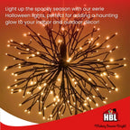 Holiday Bright Lights 16-Inch Halloween 3D Shimmering Sphere 96-Count 5mm LED Bulbs Indoor Outdoor Black and Dark Orange