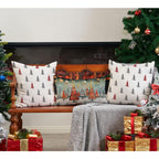 DFXSZ Christmas Pillow Covers 18x18 inch Set of 2 Christmas Tree Decorative White Throw Pillow Covers Winter Famliy Decoration for Home Couch TH-30G18