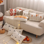 Tosleo Halloween Throw Pillow Covers 12x20 inch Set of 2 Halloween White Ghosts Embroidered Pillow Cases Thanksgiving Home Party Fall Decor Pillowcases Lumbar Cushion Covers for Spooky Season