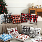 GlikCeil Set of 16 Christmas Pillow Covers 18 x 18 Inch Holiday Throw Pillow Covers Halloween Fall Winter Seasonal Pillowcases Decorative Cushion Pillowcases for Farmhouse Home Couch Sofa Decor