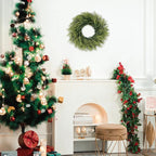 24 inch Norfolk Pine Wreath, Realistic Christmas Wreath for Front Door,Artificial Real Touch Green Wreath Greenery for Door Wall Windows Mantle Outdoor Christmas Decoration