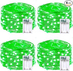 4 Pack 50 LED Fairy Lights Battery Operated with Timer, 16FT Waterproof Halloween Battery Lights Outdoor Indoor Starry Mini Led String Light for Halloween parties Bedroom Home DIY Decoration (Green)