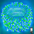 500 LED Christmas Lights Outdoor 165FT Connectable String Lights Indoor 8 Modes Clear Wire Plug in Waterproof Twinkle Fairy Lights for Bedroom Christmas Tree Party Decorations, Blue&Green