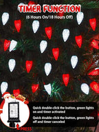 240 LED 78FT C6 Christmas String Lights, Super Long Christmas Lights Outdoor Indoor with 13 Modes & Timer, Waterproof Fairy Twinkle Light Plug in for Tree Garden Party Xmas Decorations (Red & White)