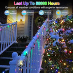 300LED Christmas Lights Indoor Outdoor Use Green Wire, 8 Lighting Modes 100FT Christmas Tree Lights with Timer & Memory, IP44 Waterproof for Tree Xmas Patio Yard Fence Balcony Garden Decor Multicolor