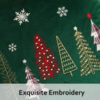 Tosleo Christmas Embroidery Throw Pillow Covers 24 x 24 inch Set of 2 Xmas Dec Velvet Pillowcases Forest Green Christmas Trees Cushion Pillow Cases Soft Square Holiday Pillowcase