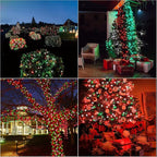 LAMPHOME 66ft Christmas Decorative Mini Lights, 200 LED Transparent Wire Fairy Starry String Lights Plug in, 16 Lighting Modes for Outdoor Xmas Tree Wedding Party Decoration (Red Green White)